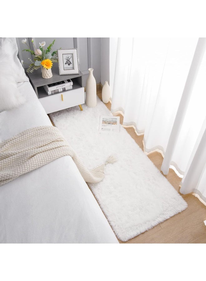 Soft Runner, Rug for Bedroom, Living Room, 60 x 180cm Plush, Fluffy, Shaggy, Lint-Free Rug for Nursery, Girls' Room, Home Decoration, Cream-Colored - Image 4